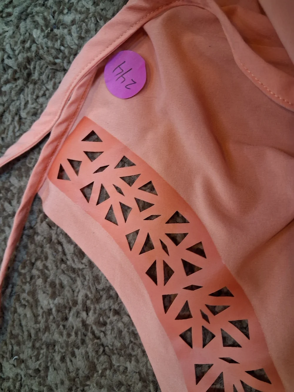 Oakley Light Coral Athletic Tank with Laser-Cut Accent - Picture 3 of 5